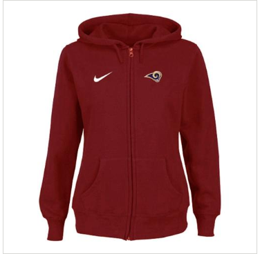 Women's NEW St.Louis Rams Ladies Tailgater Full Zip Hoodie Red