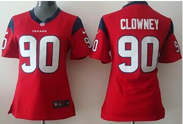 Women's NEWTexans #90 Jadeveon Clowney Red Alternate NFL Elite Jersey