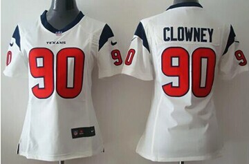 Women's NEWTexans #90 Jadeveon Clowney White NFL Elite Jersey