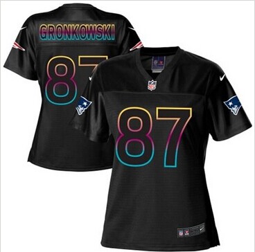 Women's NFL New Patriots #87 Rob Gronkowski Black Fashion Game Jersey