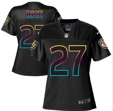 Women's NFL New Ravens #27 Ray Rice Black NFL Limited Jersey