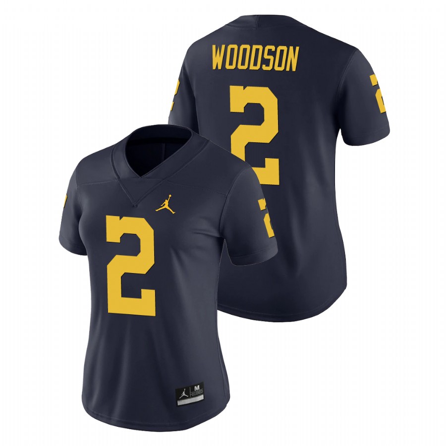 Women's Navy Michigan Wolverines Charles Woodson Game College Football Jersey