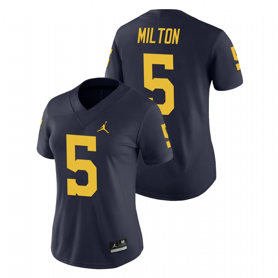 Women's Navy Michigan Wolverines Joe Milton Game College Football Jersey