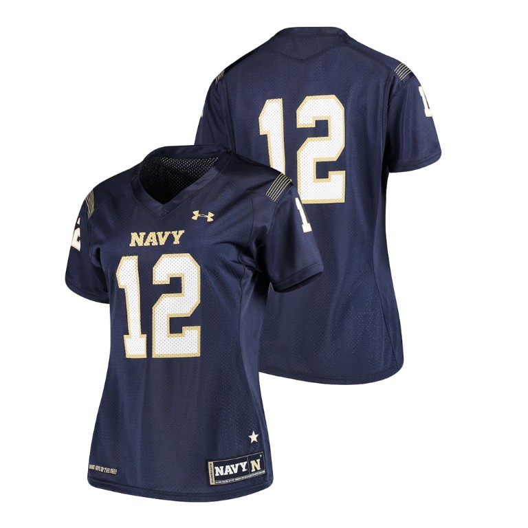 Women's Navy Under Armour College Football Navy Midshipmen Finished Replica Jersey
