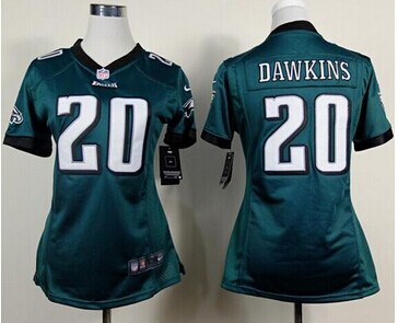 Women's New Eagles #20 Brian Dawkins Midnight Green Team Color NFL New Elite Jersey