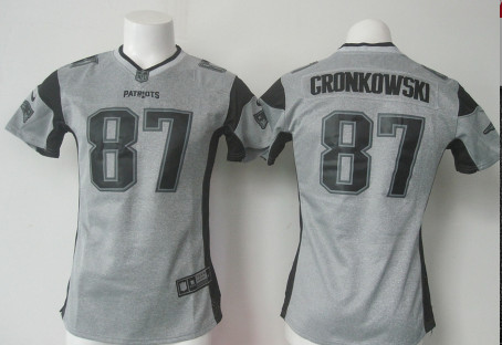 Women's New England 87 Patriots Rob Gronkowski Nike Gray Gridiron Gray Limited Jersey