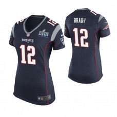 Women's New England Patriots #12 Tom Brady Navy Super Bowl LIII Game Jersey