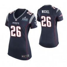 Women's New England Patriots #26 Sony Michel Navy Super Bowl LIII Game Jersey
