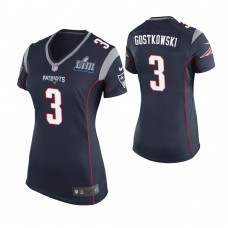 Women's New England Patriots #3 Stephen Gostkowski Navy Super Bowl LIII Game Jersey