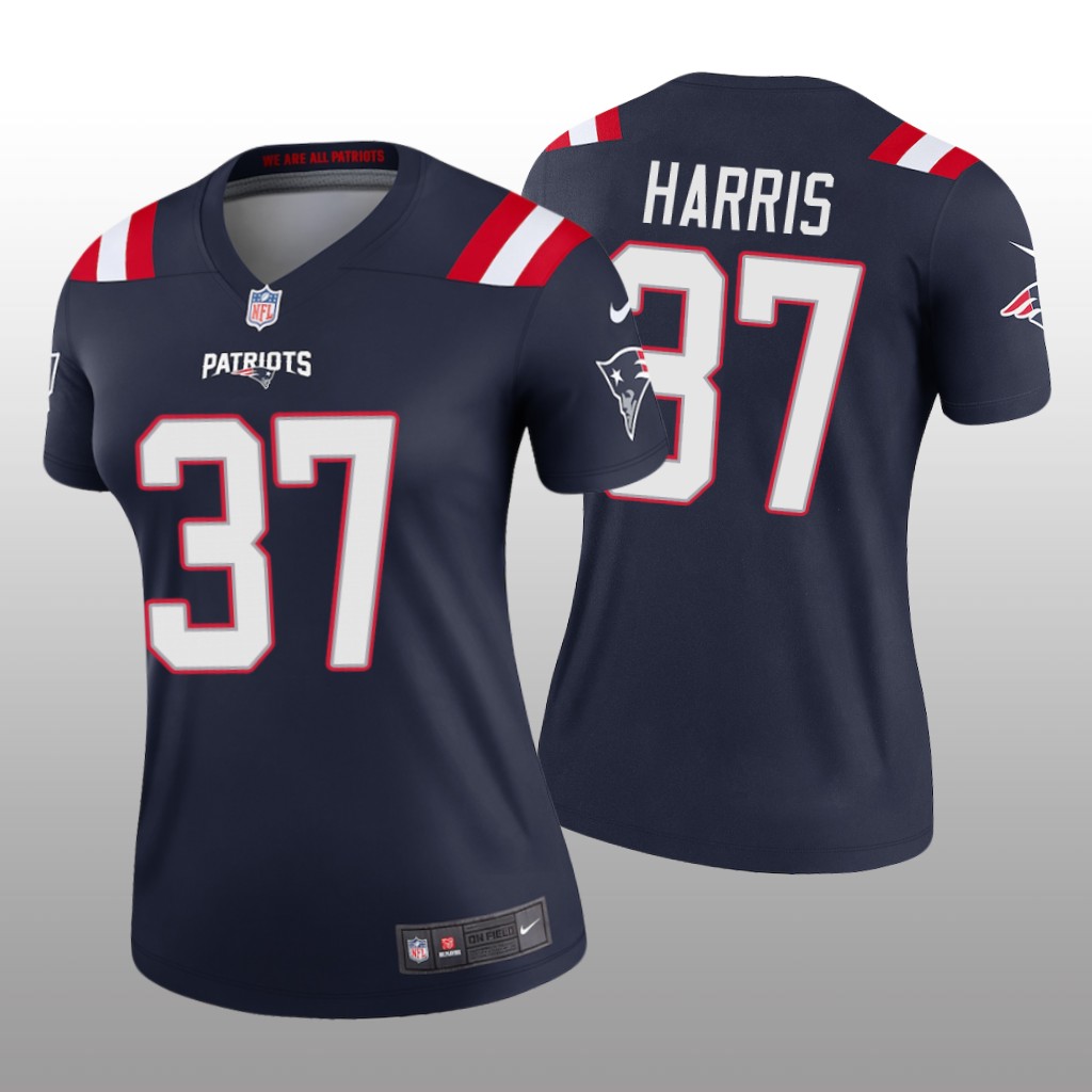 Women's New England Patriots #37 Damien Harris Navy Color Rush Limited Jersey