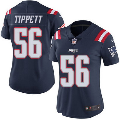 Women's New England Patriots #56 Andre Tippett Navy Blue 2016 Color Rush Stitched NFL Nike Limited