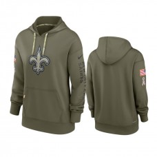 Women's New Orleans Saints Olive 2022 Salute to Service Performance Hoodie