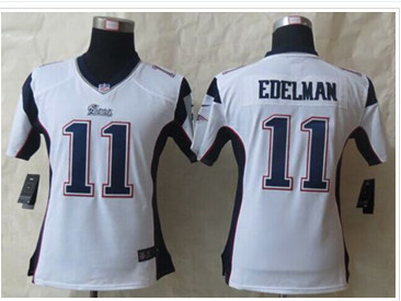Women's New Patriots #11 Julian Edelman White NFL Elite Jersey