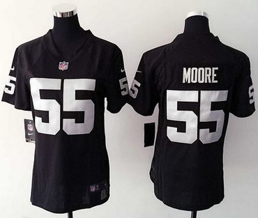 Women's New Raiders #55 Sio Moore Black Team Color NFL Elite Jersey