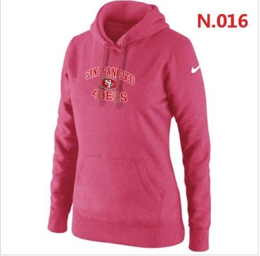 Women's New San Francisco 49ers Heart & Soul Pullover Hoodie Pink