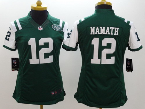 Women's New York Jets #12 Joe Namath Green Nik Limited Jersey