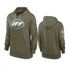 Women's New York Jets Olive 2022 Salute to Service Performance Hoodie