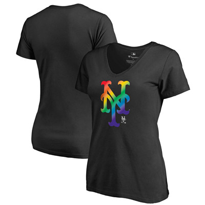 Women's New York Mets Fanatics Branded Pride Black T-Shirt