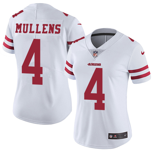 Women's Nike 49ers #4 Nick Mullens White Women's Stitched NFL Vapor Untouchable Limited Jersey