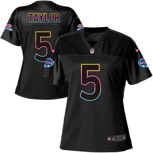 Women's Nike Bills #5 Tyrod Taylor Black NFL Fashion Game Jersey