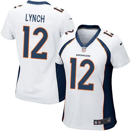 Women's Nike Broncos #12 Paxton Lynch White Stitched NFL New Elite Jersey