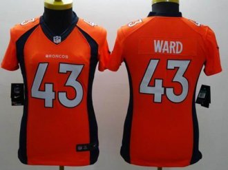 Women's Nike Broncos #43 T.J. Ward Orange Team Color NFL New Limited Jersey