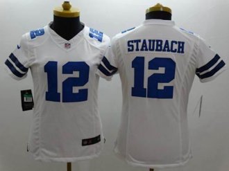 Women's Nike Cowboys #12 Roger Staubach White NFL Limited Jersey