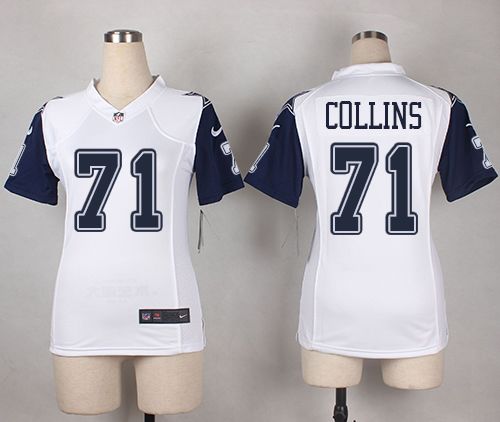 Women's Nike Cowboys #71 La'el Collins White  Stitched NFL Elite Rush Jersey