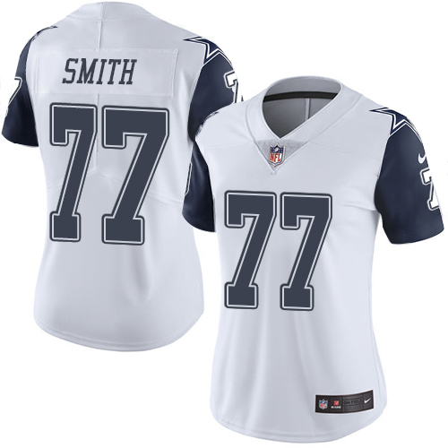 Women's Nike Cowboys #77 Tyron Smith color rush White NFL limited Jersey