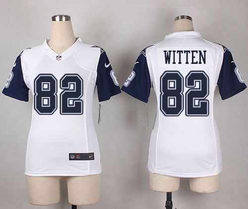 Women's Nike Cowboys #82 Jason Witten White  Stitched NFL Elite Rush Jersey