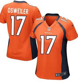 Women's Nike Denver Broncos #17 Brock Osweiler Orange Alternate Stitched NFL Jersey