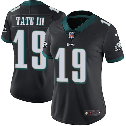 Women's Nike Eagles #19 Golden Tate III Black Alternate Women's Stitched NFL Vapor Untouchable Limited Jersey