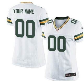Women's Nike Green Bay Packers Customized White Limited Jersey