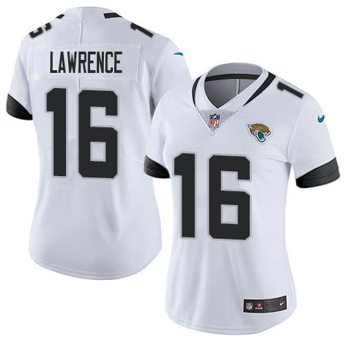 Women's Nike Jaguars #16 Trevor Lawrence White Women's Stitched NFL Vapor Untouchable Limited Jersey
