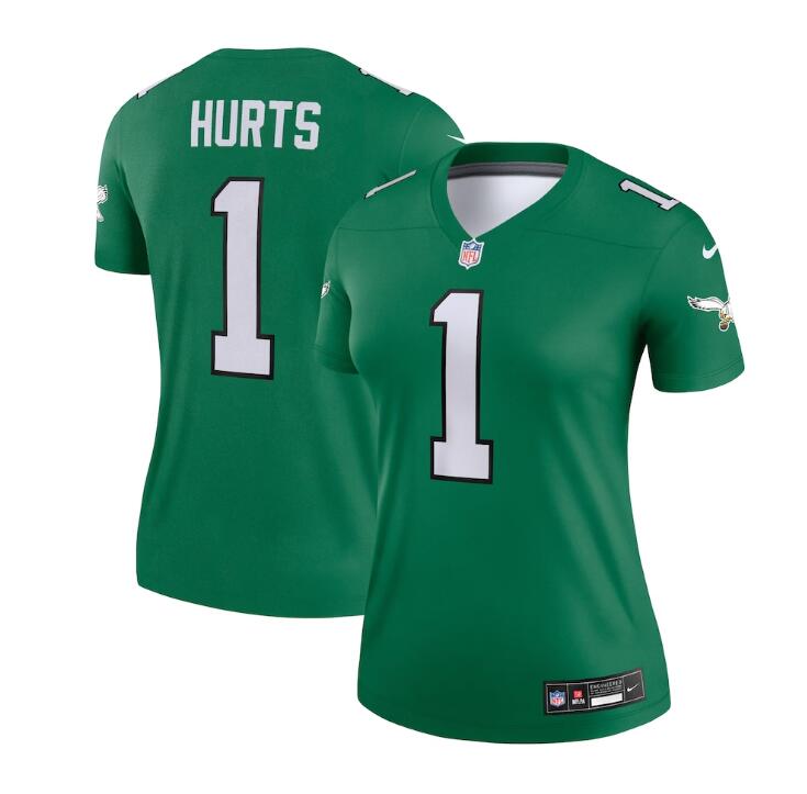 Women's Nike Jalen Hurts Kelly Green Philadelphia Eagles Alternate Legend Player Jersey