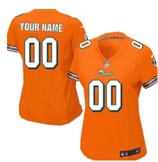 Women's Nike Miami Dolphins Customized Orange Jersey