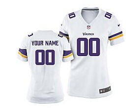 Women's Nike Minnesota Vikings Customized 2013 White Jersey