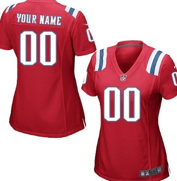 Women's Nike New England Patriots Customized Red Game Jersey的副本