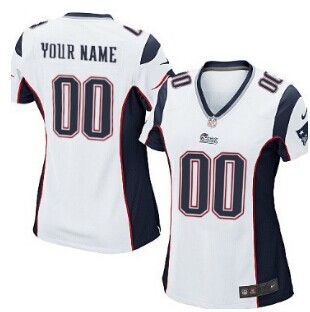 Women's Nike New England Patriots Customized White Limited Jersey