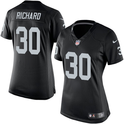 Women's Nike Oakland Raiders #30 Jalen Richard Black Team Color NFL Jersey