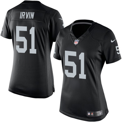 Women's Nike Oakland Raiders #51 Bruce Irvin Black Team Color NFL Jersey