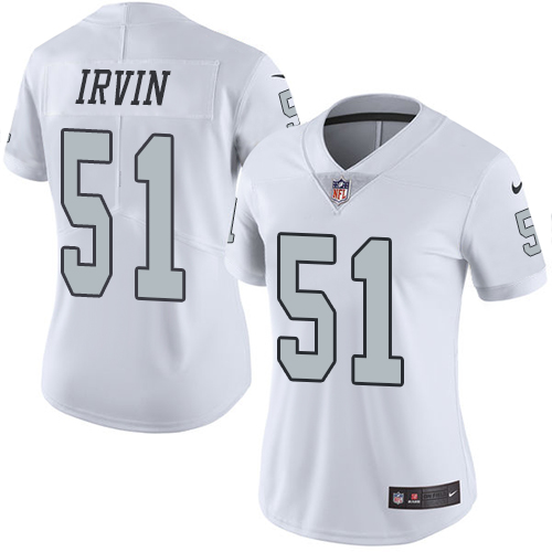 Women's Nike Oakland Raiders #51 Bruce Irvin White Rush NFL Jersey