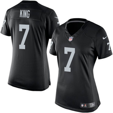 Women's Nike Oakland Raiders #7 Marquette King Limited Black Team Color NFL Jersey