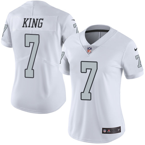 Women's Nike Oakland Raiders #7 Marquette King Limited White Rush NFL Jersey