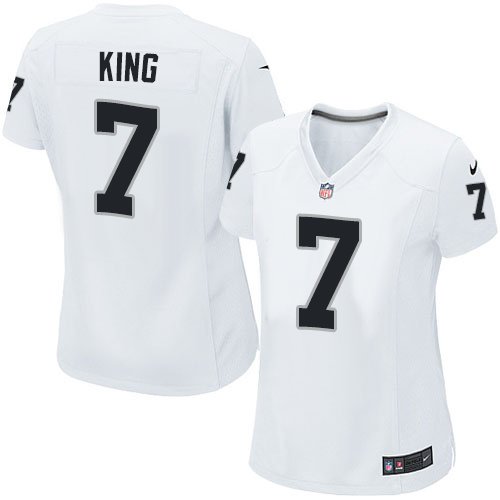 Women's Nike Oakland Raiders #7 Marquette King White NFL Jersey