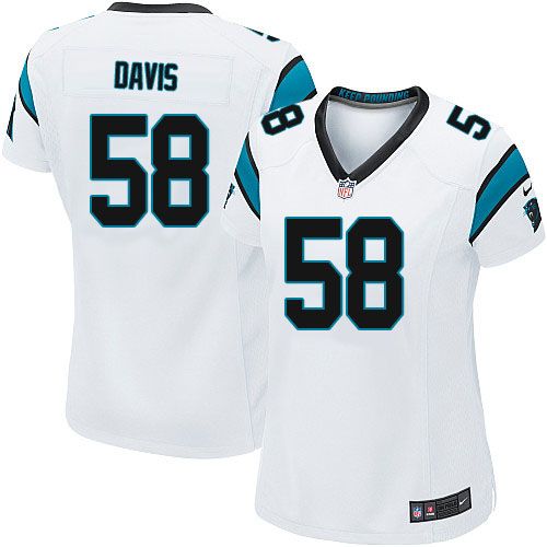 Women's Nike Panthers #58 Thomas Davis Sr White Stitched NFL Elite Jersey