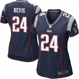 Women's Nike Patriots #24 Darrelle Revis Navy Blue Team Color Stitched NFL Elite Jersey