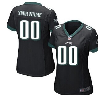 Women's Nike Philadelphia Eagles Customized Black Jersey