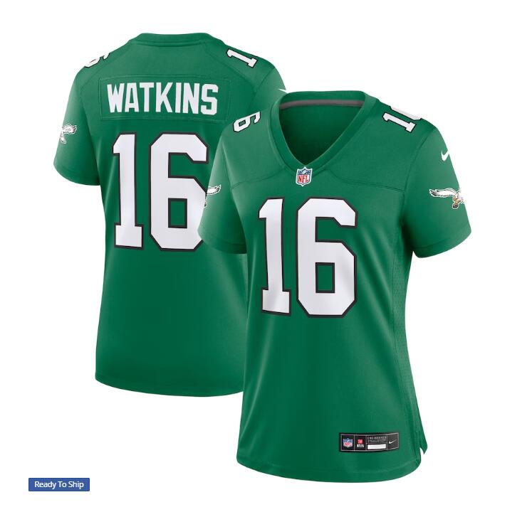 Women's Nike Quez Watkins Kelly Green Philadelphia Eagles Alternate Game Jersey