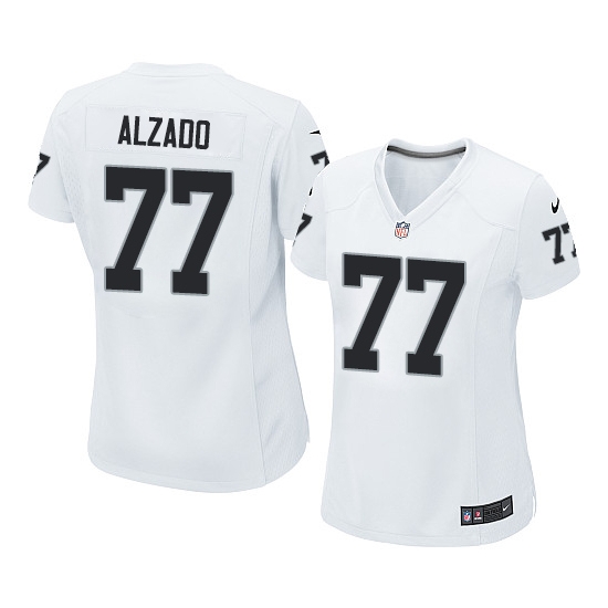 Women's Nike Raiders #77 Lyle Alzado White Color Stitched NFL New Jersey